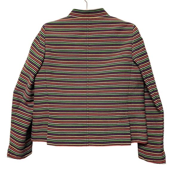 TALBOTS Rainbow Striped Blazer Jacket 12 Petite - Picture 4 of 7